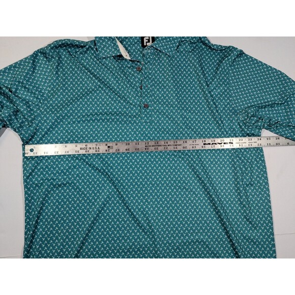 Footjoy Golf Polo Mens XL Palm Tree Graphic Green Casual Stretch - Picture 8 of 10